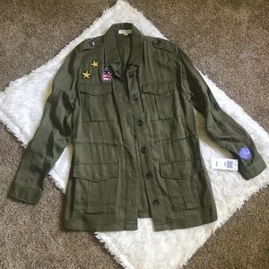 Patch Green military pockets jacket